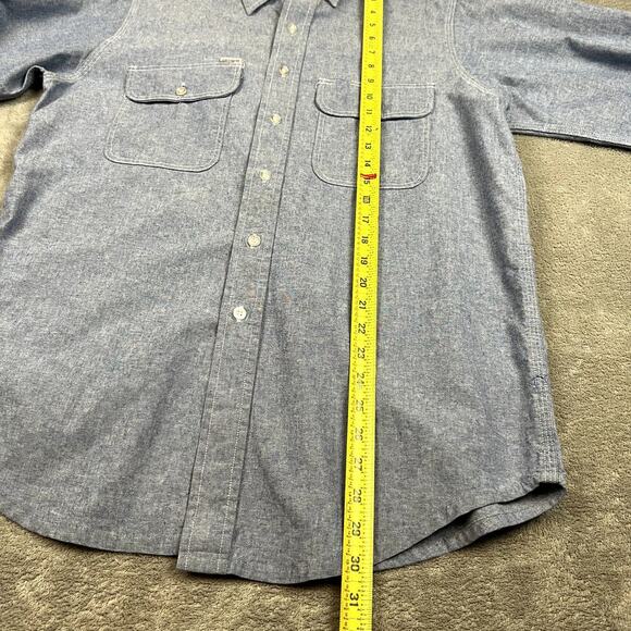 Vintage Carhartt Gray Jacket Shirt Mens L Denim Canvas Union Label USA Chore - Picture 10 of 10